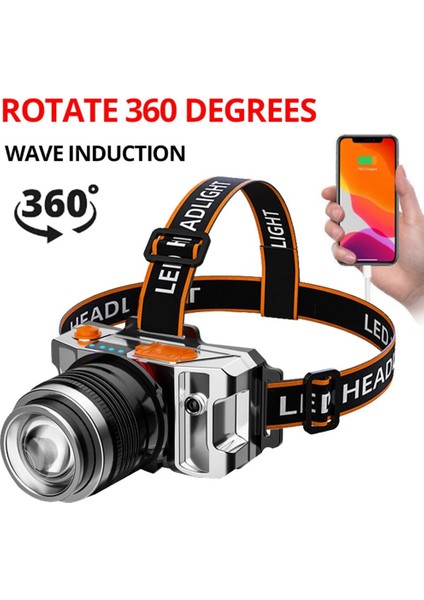 No.5 Boyutu Taşınabilir Kamp LED Far USB Şarj Edilebilir Kafa Işıklı Fener Açık Acil Balıkçılık Gece Lambası Dahili Pil Far (Yurt Dışından) fiyatları