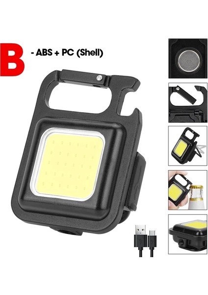 2 Adet 4 Adet LED Mini El Feneri Çalışma Işığı Taşınabilir Anahtarlık Işık USB Şarj Edilebilir Torch Lambası Açık Su Geçirmez Acil Durum Işıkları (Yurt Dışından)