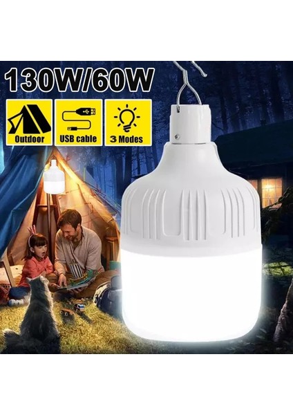 60W Açık Ampul USB Şarj Edilebilir Ampul Işığı Acil Durum Işıkları Taşınabilir Çadır Lambası Kamp Balıkçılık Kanca Gece Lambası Barbekü Asılı Işık (Yurt Dışından) fiyatları
