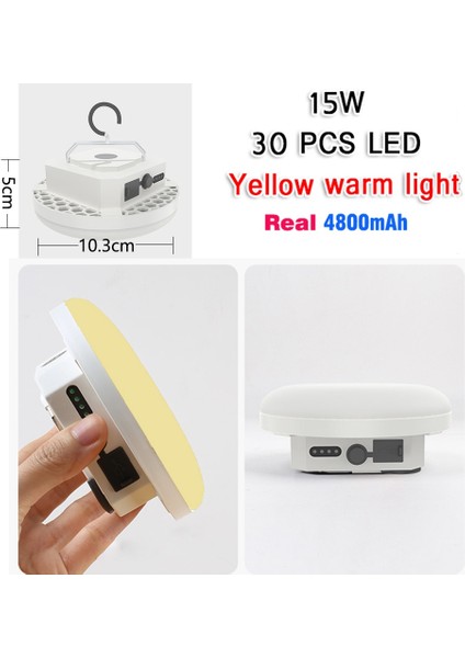 UB-W151Y LED Şarj Edilebilir Kamp Feneri Güçlü Işık El Feneri Taşınabilir Lamba Açık Hava Su Geçirmez Asılı Lamba Çadır Lambası Güçlü Manyetik (Yurt Dışından)