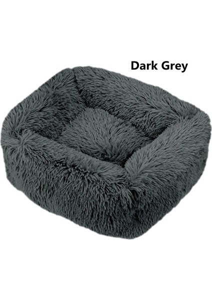 Koyu Gri Tarzı S 55X45X20CM Uzun Peluş Kare Köpek Yatağı Çok Renkli Pet Yatakları Küçük Orta Büyük Evcil Hayvanlar Için Kedi Mat Süper Yumuşak Kış Sıcak Uyku Paspasları (Yurt Dışından)