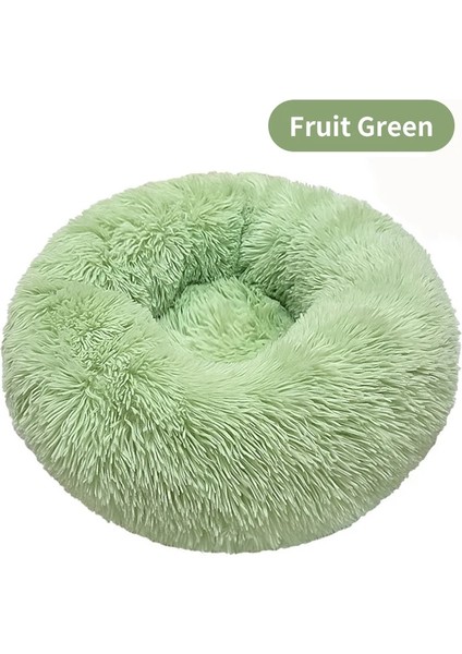 Meyve Yeşil Tarzı 40CM Süper Yumuşak Pet Yatak Kulübesi Köpek Yuvarlak Kedi Kış Sıcak Uyku Tulumu Uzun Peluş Büyük Köpek Yastık Mat Taşınabilir Kedi Malzemeleri (Yurt Dışından)