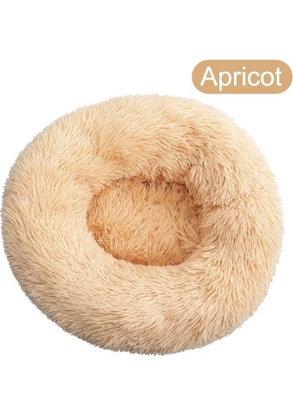 Krem Sarısı Tarzı Çap 40CM Yuvarlak Büyük Köpek Yatağı Kanepe Uzun Peluş Şezlong Sepeti Köpekler Kediler Için Kabarık Pet Yatak Ev Köpek Yavrusu Yastık Kış Sıcak Pet Yatak Kulübesi (Yurt Dışından)
