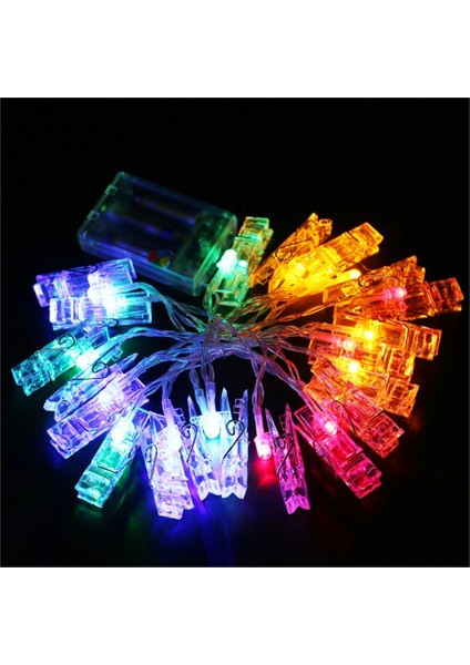 Pil Tarzı Çok Renkli LED Fotoğraf Klip Işıkları Dize USB Pil Gücü Clotheoto Çerçeve Çelenk Peri Işık Kapalı Yatak Odası Dekoru Düğün Sevgililer (Yurt Dışından)