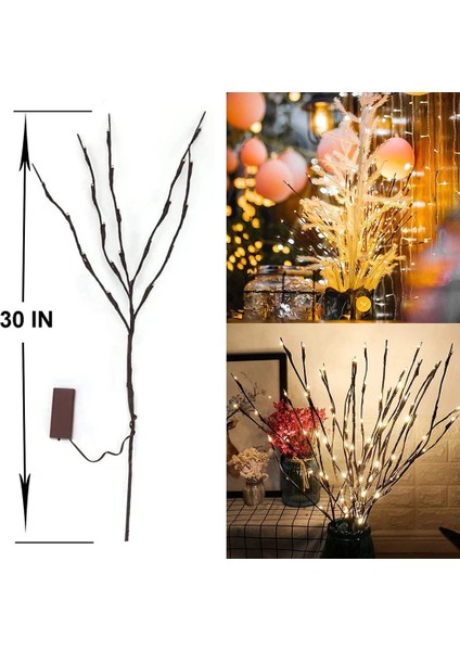 Mavi 73 cm 20 Ampuller LED Şube Işıkları Akülü Söğüt Dal Işıklı Şube Dekoratif Işıklar Yapay Ağaç Dıy Işık (Yurt Dışından) modelleri