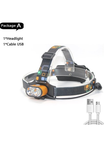 Gri Tarzı A 8000 Lümen Xm-T6 LED Aydınlatma 2*t6 USB Avcılık Far Balıkçılık Kafa Lambası Far Bisiklet Işıkları 3 Modu LED Far (Yurt Dışından)