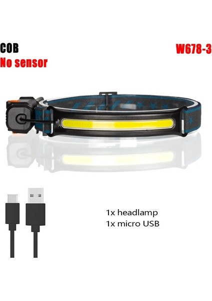 Beyaz Xpg + Cob Indüksiyon Far LED Pan-Kafa Işık Yakınlaştırma Güçlü Işık Çalışma Işığı Tip-C Şarj Edilebilir Gece Balıkçılık Sürüş Işığı (Yurt Dışından)