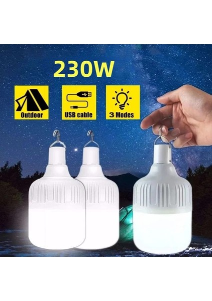 200W 230 W Taşınabilir Çadır Lambası Pil Fener Barbekü Kamp Işık Açık Ampul USB LED Acil Durum Işıkları Veranda Sundurma Bahçe Için (Yurt Dışından)