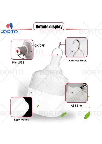 150W 180 W Taşınabilir Çadır Lambası LED Işıkları USB Şarj Edilebilir Acil Durum Ampul Yüksek Güç Çadır Aydınlatma Açık Kamp Ekipmanları Ampuller (Yurt Dışından)