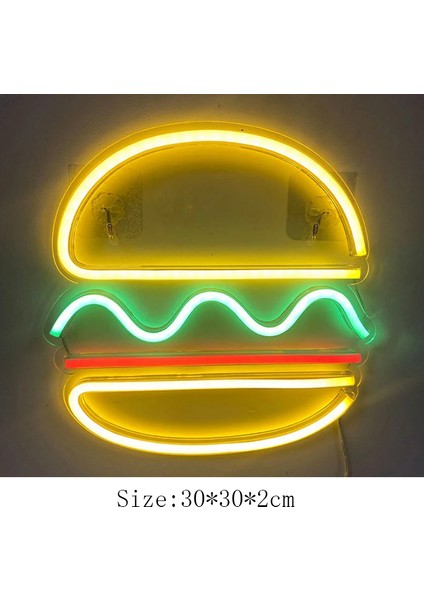 Hamburger LED Neon Işık Burcu Noel Baba Iyi Vibes USB Powered Çan Melek Duvar Asılı LED Neon Işıkları Oyun Odası Parti Duvar Dekor Için (Yurt Dışından)
