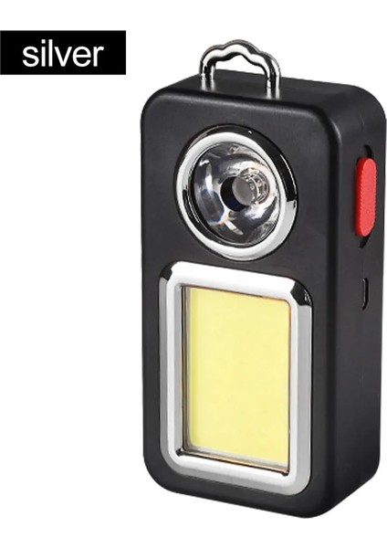Gümüş Güneş Cob LED El Feneri Torch Su Geçirmez Çalışma Işığı Anahtarlık Acil Durum Işığı Açık Kamp Için Balıkçılık Araba Tamir LED Lamba (Yurt Dışından)