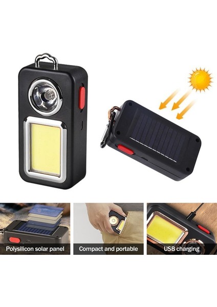 Gümüş Güneş Cob LED El Feneri Torch Su Geçirmez Çalışma Işığı Anahtarlık Acil Durum Işığı Açık Kamp Için Balıkçılık Araba Tamir LED Lamba (Yurt Dışından) fiyatları