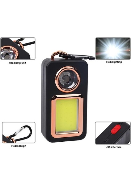 Gümüş Güneş Cob LED El Feneri Torch Su Geçirmez Çalışma Işığı Anahtarlık Acil Durum Işığı Açık Kamp Için Balıkçılık Araba Tamir LED Lamba (Yurt Dışından) fırsatları