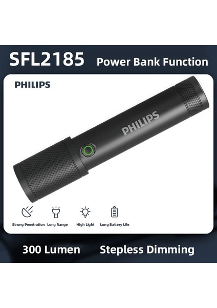 SFL2185 Philips Taşınabilir El Feneri Güçlü Şarj Edilebilir LED El Fenerleri Kendini Savunma Kamp Için Kapalı Dış Mekan Işık Lambası (Yurt Dışından)