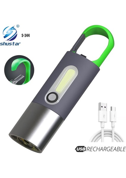 Paket Mini Taşınabilir El Feneri, LED + Cob Anahtar Işığı, Yan Işık Aydınlatması, Dört Işık Modu, Su Geçirmez El Feneri (Yurt Dışından) fiyatları