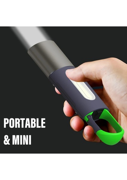 Paket Mini Taşınabilir El Feneri, LED + Cob Anahtar Işığı, Yan Işık Aydınlatması, Dört Işık Modu, Su Geçirmez El Feneri (Yurt Dışından) modelleri