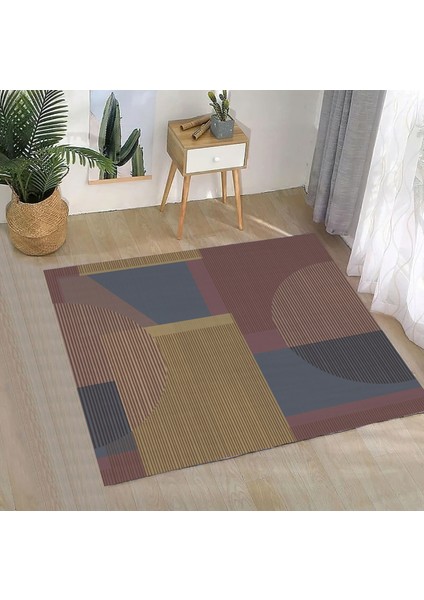 Geometrik Desenli Kaymaz Dokuma Taban Halı Modern Desenli Dijital Baskı Oturma Odası Halısı modelleri