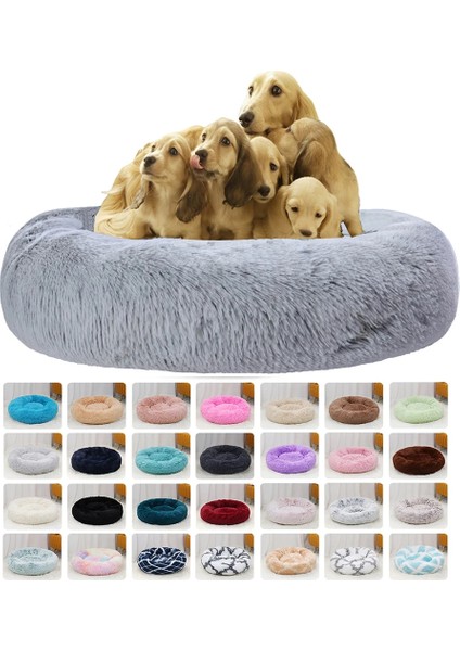 Yeşil Stil S Çapı 40CM Büyük Köpek Yatağı Yuvarlak Kanepe Paspasları Kedi Yatakları Pet Yuva Yastık Uzun Peluş Kapak Kalın Pamuklu Ev Zemin Uyku Sıcak Köpekler Kulübesi (Yurt Dışından)