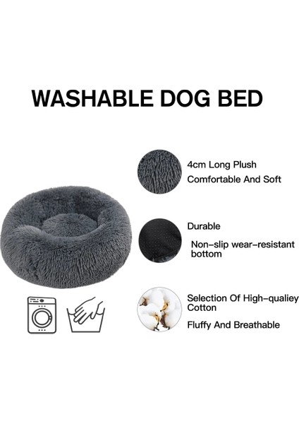 Yeşil Stil S Çapı 40CM Büyük Köpek Yatağı Yuvarlak Kanepe Paspasları Kedi Yatakları Pet Yuva Yastık Uzun Peluş Kapak Kalın Pamuklu Ev Zemin Uyku Sıcak Köpekler Kulübesi (Yurt Dışından)