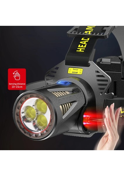 H6-3XHP70-PA Cyclezone USB Şarj Edilebilir Farlar H6 LED Su Geçirmez Pil Torch Balıkçılık Açık Kamp Fener Sensörü Far (Yurt Dışından) modelleri