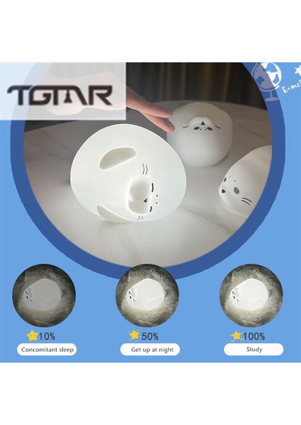 B LED Başucu Lambası USB Plug-In Çift Kullanımlı Oturma Odası Yatak Odası Işık Göz Koruması Gece Lambası Silikon Mühür Lamba Çocuk Hediye (Yurt Dışından)
