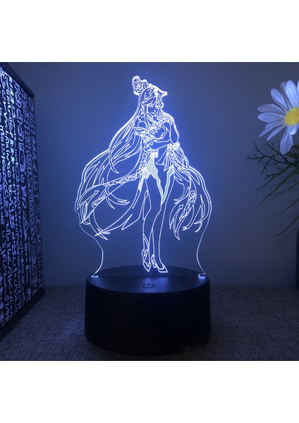 No.21 Stili No.23 Boyutu 3D Akrilik LED Gece Lambası Ge Etki Anime Figürleri Modeli Hu Tao Lamba Rgb Dokunmatik Dekoratif Masa Lambası Noel Yeni Yıl Hediyeleri (Yurt Dışından)