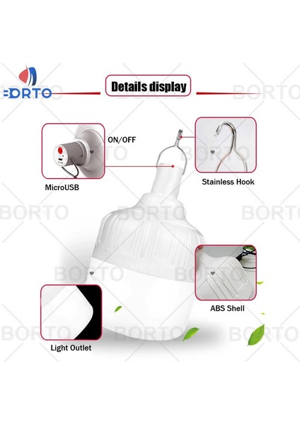 150W Acil Durum Aydınlatma Ev Açık Taşınabilir Fenerler 80 W Acil Durum Lambası Ampul USB LED Şarj Edilebilir Lamba Barbekü Kamp Yanıp Sönen Işık (Yurt Dışından) modelleri