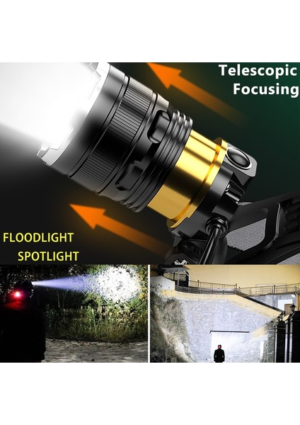 E-XHP90.2 Tarzı H-T6 Lm Yükseltme Far Sensörü XHP90 Balıkçılık Far Pil El Feneri USB Şarj Edilebilir Farlar Torch Fener (Yurt Dışından) indirimleri