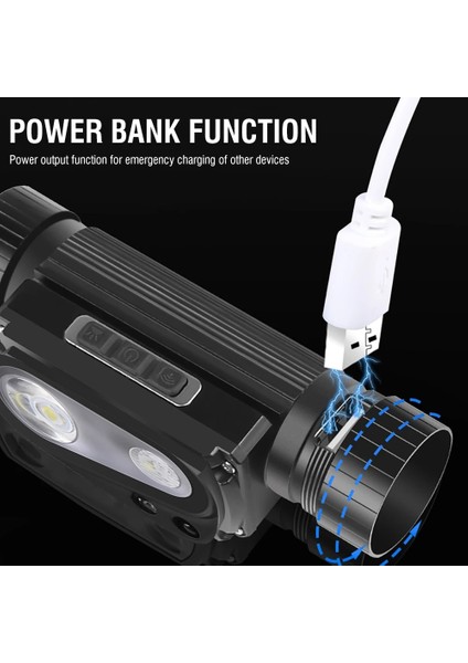 200A-1 Far USB Güçlü LED Şarj Edilebilir 3 Modlu Indüksiyon Far Pille XHP50 Gece Açık Havada Kamp Için El Feneri (Yurt Dışından) modelleri