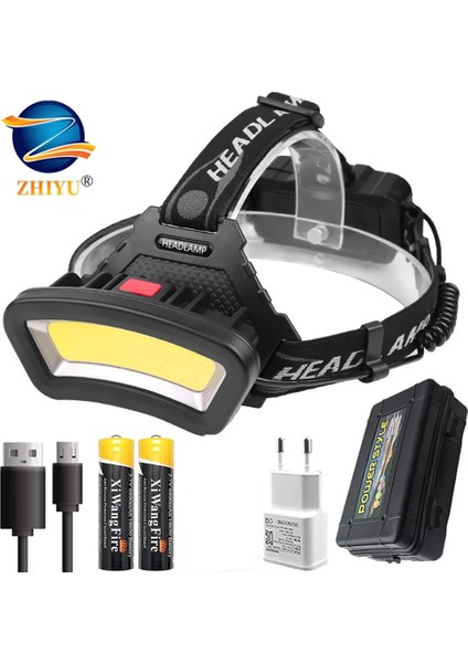 B Cob LED Far Geniş Aydınlatma Aralığı 1000LM USB Şarj Edilebilir LED Far Geniş Açılı Far Fener Kullanımı 2 * Pil (Yurt Dışından) fiyatları