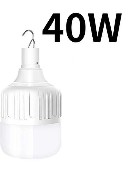 40W Taşınabilir Kamp Işıkları Şarj Edilebilir LED Işık Kamp Feneri Acil Ampul Yüksek Güç Çadır Aydınlatma Kamp Ekipmanları Ampul (Yurt Dışından)