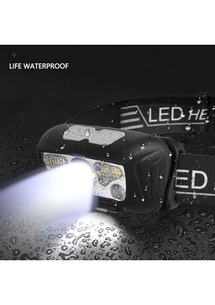 C Body Motion Senslm Mini LED Far USB Şarj Edilebilir Far Beyaz + Kırmızı Modu Kamp El Feneri Başkanı Işık Lambası (Yurt Dışından) indirimleri