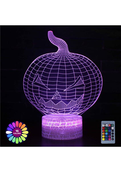 SS-1755 Tarzı SS-2153 Kafatası Kabak 3D Lamba Akrilik Masa Lambası Cadılar Bayramı Dekorasyon Ev Tatil Hediyeler Için Dokunmatik Uzaktan LED Gece Lambası Masa Süsleme (Yurt Dışından)