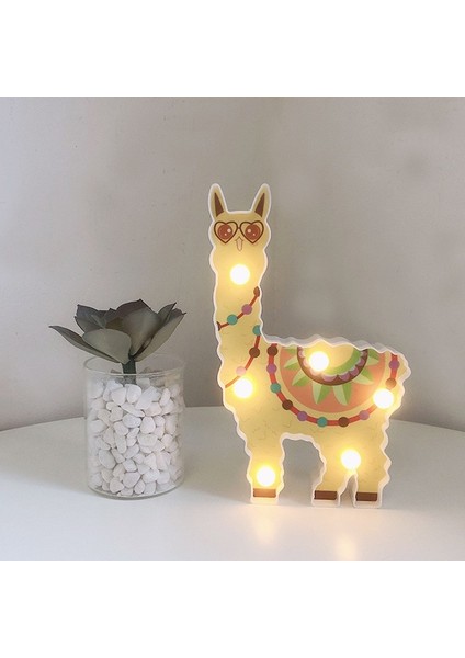 D Llama Dekor Oyuncaklar Çocuklar Için Duvar Dekorasyonu Gece Lambası Hamile Kadın, Çocuklar, Bebek Duş, Kreş, Pille Çalışan Gece Lambası (Yurt Dışından)