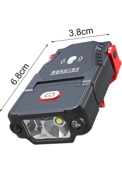 Siyah Siyah Mini LED Sensör Far Kamp Çalışma Işığı Balıkçılık Far USB Şarj Edilebilir Ayarlanabilir Açı Dış Aydınlatma Malzemeleri (Yurt Dışından)