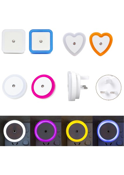Kırmızı Stil Kare Işık Otomatik Sensör LED Gece Lambası Useuuk Duvar Plug-In Lamba Çocuk Yatak Odası Koridor Koridor Merdiven 110 V 220 V (Yurt Dışından)