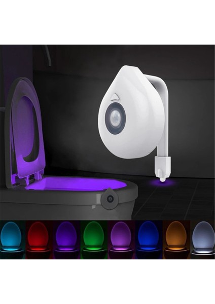 Yuvarlak 7 Renk Akıllı Pır Hareket Sensörlü Klozet Gece Lambası Su Geçirmez Arka Işık Kase LED Luminaria Lamba Wc Işık Ev Kaynağı (Yurt Dışından)