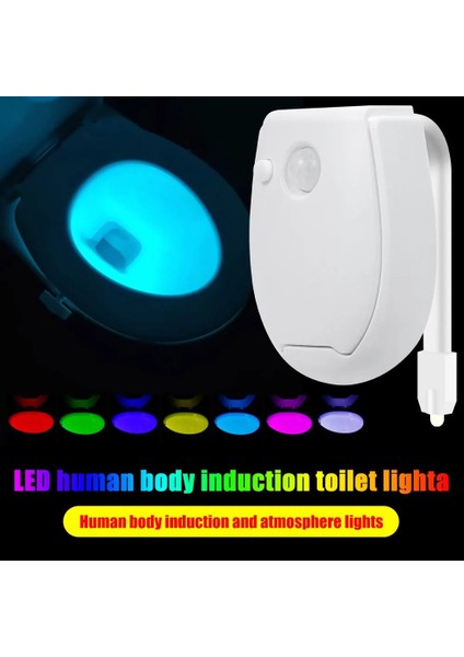 Yuvarlak 7 Renk Akıllı Pır Hareket Sensörlü Klozet Gece Lambası Su Geçirmez Arka Işık Kase LED Luminaria Lamba Wc Işık Ev Kaynağı (Yurt Dışından)