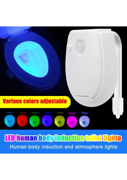 Yuvarlak 7 Renk Akıllı Pır Hareket Sensörlü Klozet Gece Lambası Su Geçirmez Arka Işık Kase LED Luminaria Lamba Wc Işık Ev Kaynağı (Yurt Dışından)