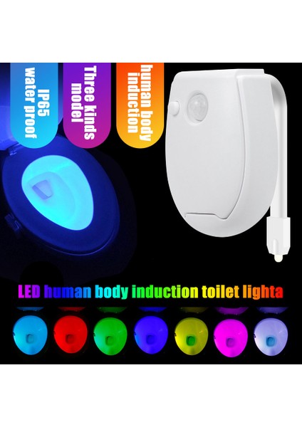 Yuvarlak 7 Renk Akıllı Pır Hareket Sensörlü Klozet Gece Lambası Su Geçirmez Arka Işık Kase LED Luminaria Lamba Wc Işık Ev Kaynağı (Yurt Dışından)