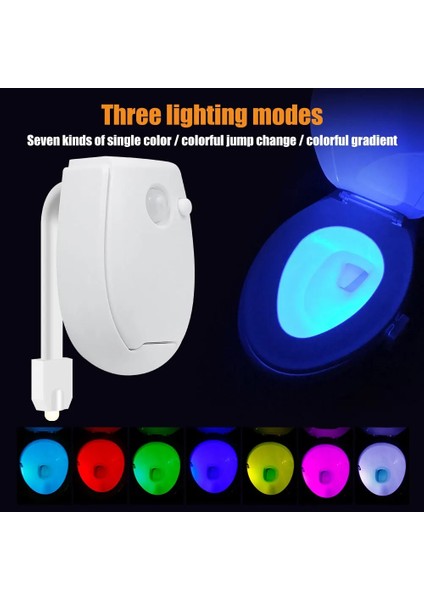 Yuvarlak 7 Renk Akıllı Pır Hareket Sensörlü Klozet Gece Lambası Su Geçirmez Arka Işık Kase LED Luminaria Lamba Wc Işık Ev Kaynağı (Yurt Dışından)