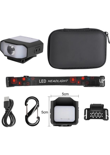 C Sensör Kapağı Klipsli Işık Far Tip-C Şarj Cob LED Far 5 Modları Açık Kamp Balıkçılık Için Su Geçirmez Kafa Lambası (Yurt Dışından)