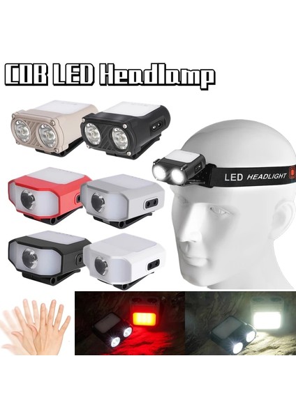 C Sensör Kapağı Klipsli Işık Far Tip-C Şarj Cob LED Far 5 Modları Açık Kamp Balıkçılık Için Su Geçirmez Kafa Lambası (Yurt Dışından) modelleri