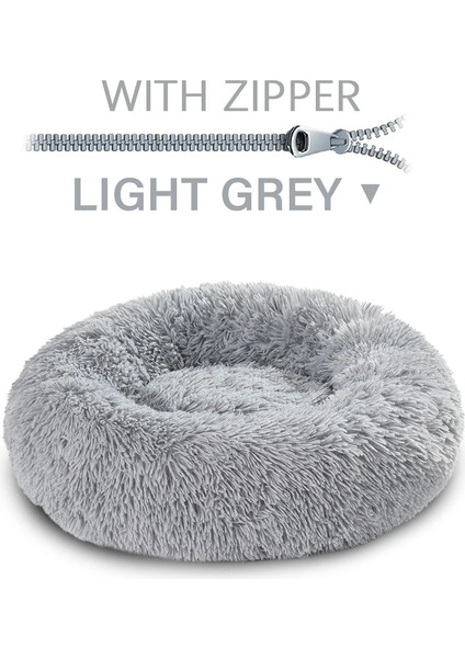 Açık Gri Tarzı XS-40CM Süper Pet Kral Köpek Yatağı Zip Kanepe Çıkarılabilir Köpek Uyku Yatağı Yıkanabilir Donut Sakinleştirici Uzun Peluş Köpek Yatakları Xxl Ayrılabilir Köpek Evi (Yurt Dışından)