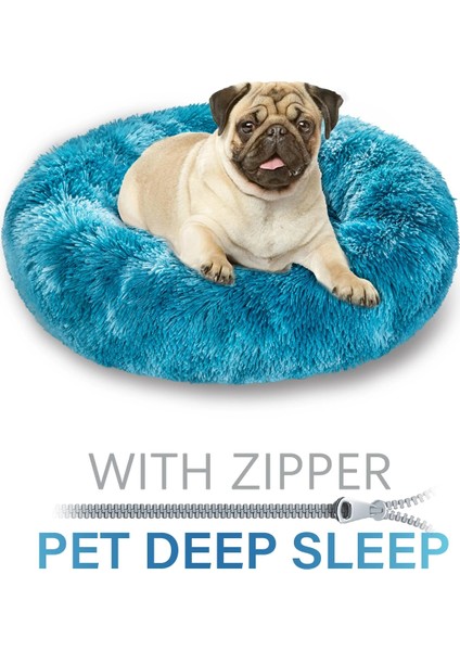 Açık Gri Tarzı XS-40CM Süper Pet Kral Köpek Yatağı Zip Kanepe Çıkarılabilir Köpek Uyku Yatağı Yıkanabilir Donut Sakinleştirici Uzun Peluş Köpek Yatakları Xxl Ayrılabilir Köpek Evi (Yurt Dışından)