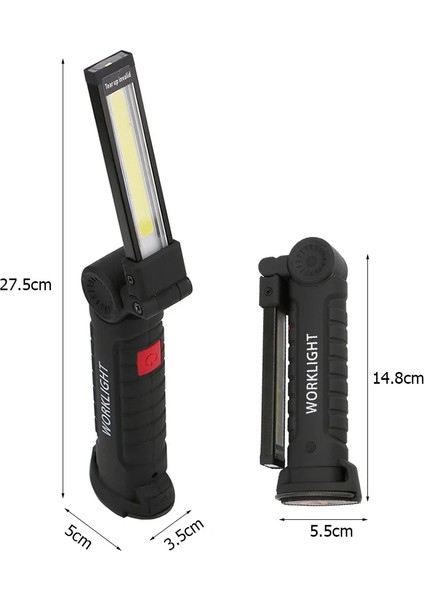 B Cob LED El Feneri USB Şarj Edilebilir Torch Su Geçirmez Çalışma Işığı Manyetik Kamp Fener Çadır Lambası Acil Aydınlatma Spot Işığı (Yurt Dışından)