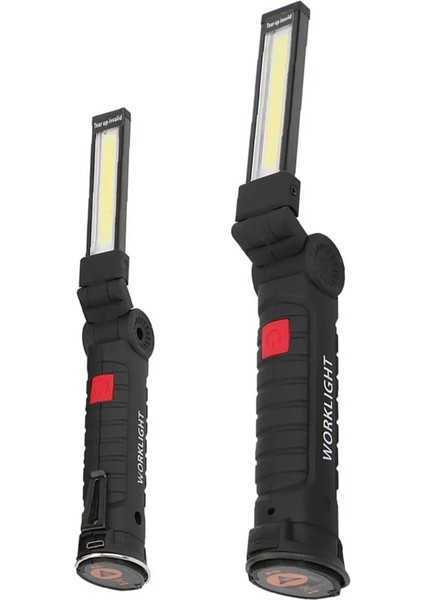 B Cob LED El Feneri USB Şarj Edilebilir Torch Su Geçirmez Çalışma Işığı Manyetik Kamp Fener Çadır Lambası Acil Aydınlatma Spot Işığı (Yurt Dışından)
