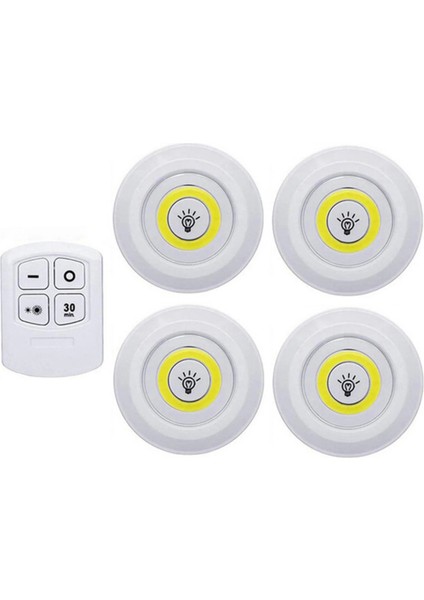 Beyaz Stil Beyaz LED Gardırop Işık Cob 5 W Ayarlanabilir Uzaktan Kumanda Düğmesi Vitrin Lambası Merdiven Mutfak Banyo Dolap Gece Lambası (Yurt Dışından)