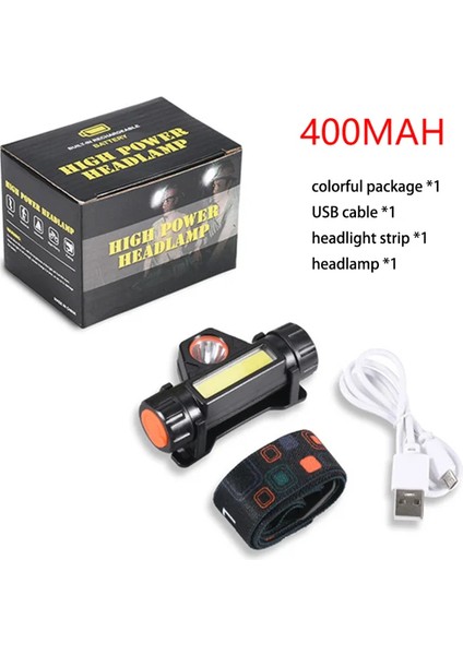 400MAH Headworn Güçlü Işık El Feneri Şarj Ultra Parlak Uzaktan Dış Mekan Ultra Hafif Çok Fonksiyonlu Ev LED Far (Yurt Dışından)