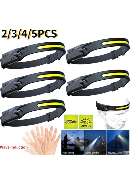 5 Adet Mini Şarj Edilebilir Güçlü Sensör Far Balıkçılık Kamp USB Kafa El Feneri Cob LED Kafa Işıklı Fener Farlar Ön Fener (Yurt Dışından) indirimleri